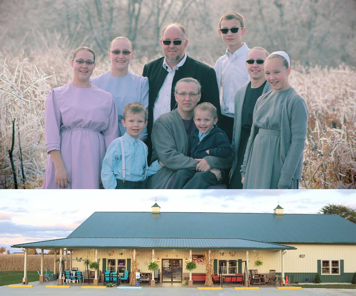 Family and shop of Green Prairie Woodworks